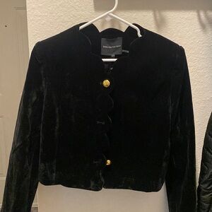 NWT English Factory velvet scalloped blazer